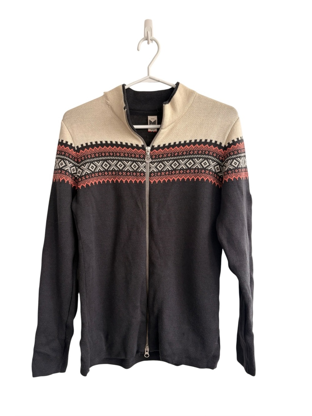 Dale of Norway Fairisle Wool Zip Up Sweater Sz Medium FLAWED ❗️